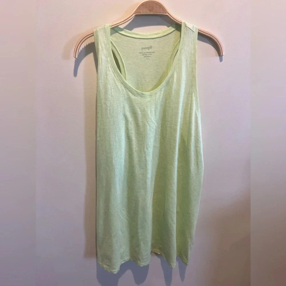 Pure Jill 100% Pima Cotton Lime Green Tank Size Large Cool, Comfy, Soft - Picture 2 of 8